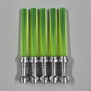 Lightsaber Pack x 5 Green with Silver Hilt